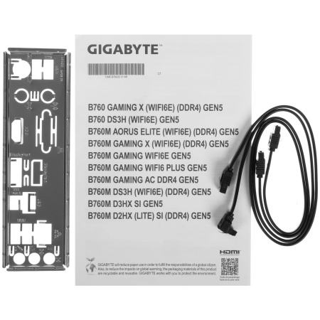 Мат.плата S1700 B760 Gigabyte B760M DS3H GEN5 (mATX,4xDDR5,2M.2,PCI-E16,2PCI-E, 2DP,HDMI,VGA,PC7600)