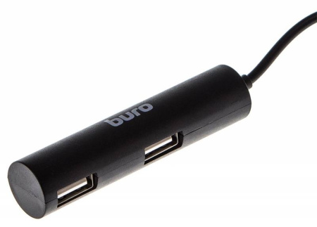 USB_Хаб 4xUSB_2.0 Buro BU-HUB4-0.5R-U2.0 черный