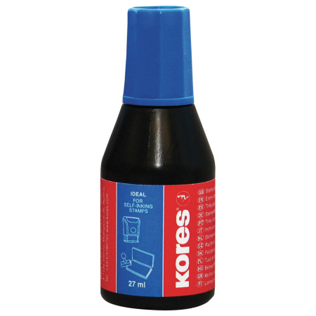 Штемпельная краска 28гр. KORES синяя (71304)