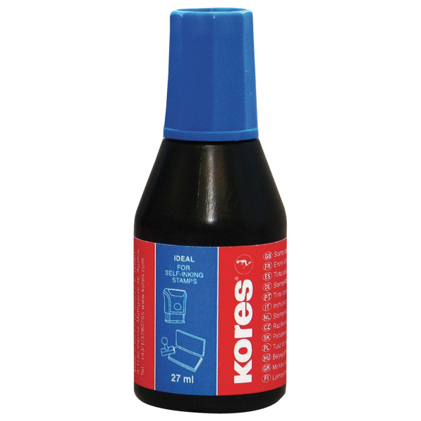 Штемпельная краска 28гр. KORES синяя (71304)
