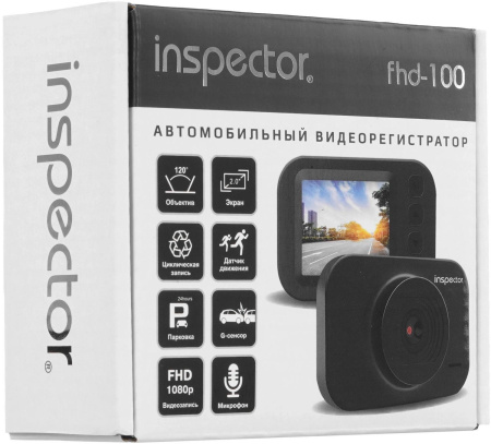 Видеорегистратор Inspector FHD-100 черный 1080x1920 1080p 120гр. GP2247