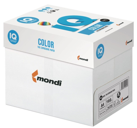 Бумага цветная А4 250л. IQ COLOR 160г, кораллово-красная CO44