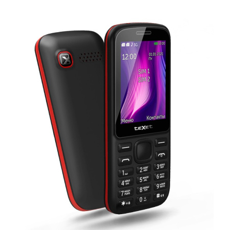 Сотовый Texet TM-221 Black/Red 2sim/2.4"/240*320/-/microSD/Bt/1000мАч/фонарик/моноблок Сотовый Texet TM-221 Black/Red 2sim/2.4"/240*320/-/microSD/Bt/1000мАч/фонарик/моноблок