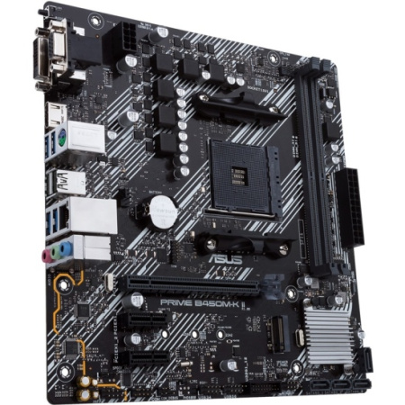 Мат.плата SocAM4 AMD B450 Asus PRIME B450M-K II (mATX,2DDR4,M.2,PCI-E16,2PCI-E,VGA,DVI,HDMI,Gb,PC440