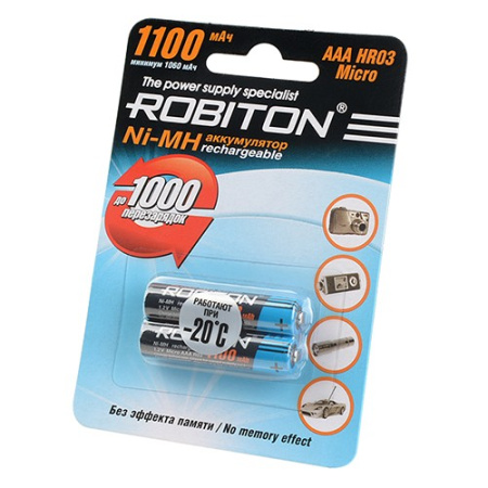Аккумулятор Ni-MH AAA Robiton 1100mAh /1.2в блистер 2шт.