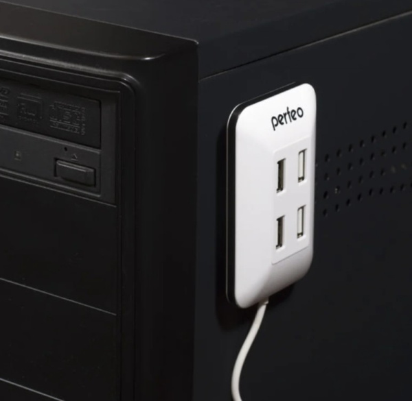USB_Хаб 4xUSB Perfeo  (PF-VI-H028) белый