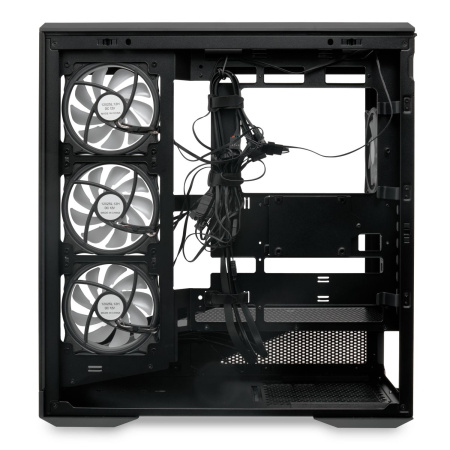 Корпус без блока питания/ Case HSPD F711, Panoramic Full Tower, Black, TG, 0.7 SPCC, 4x120mm ARGB (FN027) ATX, mATX, mITX 190/420/280mm 2x2.5", 2x3.5", 7xPCI 1xUSB-A 3.0, 1xUSB-C 445x235x475mm