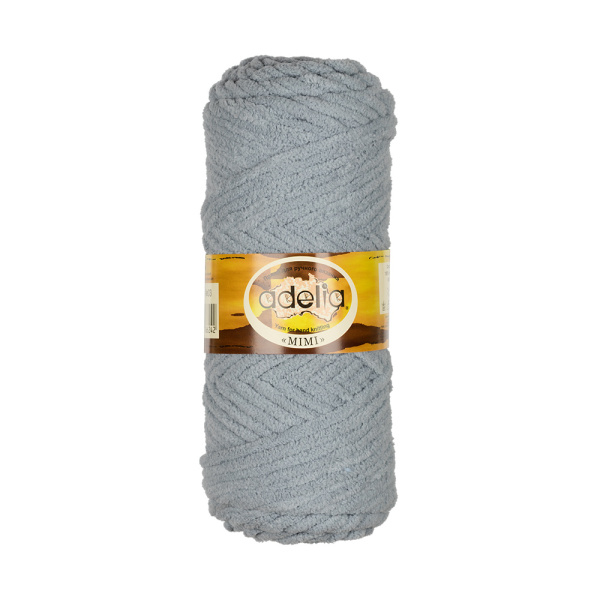 Пряжа ADELIA "MIMI" 100% полиэстер 1 шт. х 100 г 80 м ± 4 м №03 серый