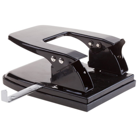 Дырокол OfficeSpace на 30 л, металлический, черный, с мет. линейкой P8714_1866BK/ 180178