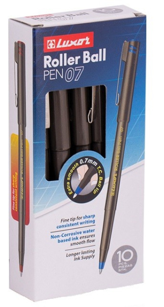 Ручка-роллер Luxor, синяя, одноразовая 0,7мм (7242)