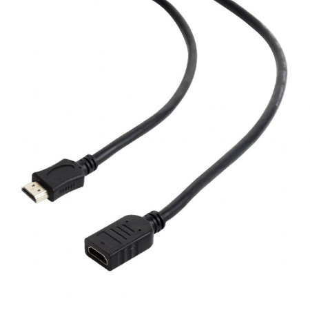 Кабель удлинитель HDMI(m) - HDMI(f)  1.8м Cablexpert, позол. контакт, экран, черный, пакет (CC-HDMI4
