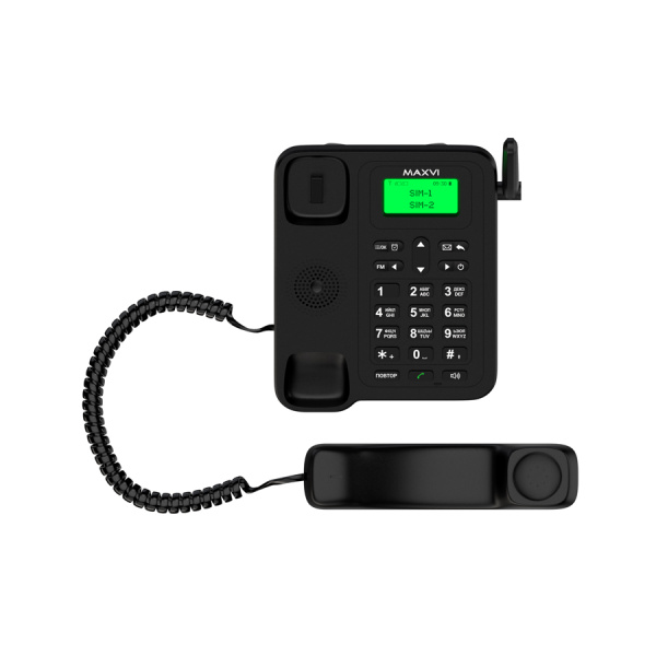 Стационарный сотовый телефон с поддержкой двух SIM-карт Maxvi RT-01 black