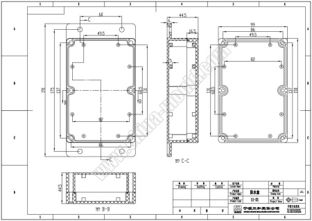 корпус для РЭА 191*99*45мм, фланцы, пластик, серый, Sanhe 11-21 (F-16)
