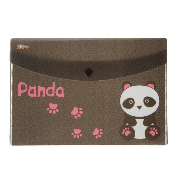Папка-конверт на кнопке №1 School А5 "Panda" (1725966)