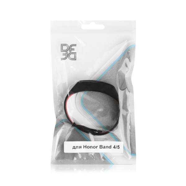 Ремешок спортивный силиконовый для Honor Band 4/5 DF hwSportband-01 (black/red)