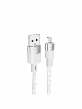 Кабель MicroUSB(m) - USB(m) Hoco X99 1м 3A, прозрачный/серый