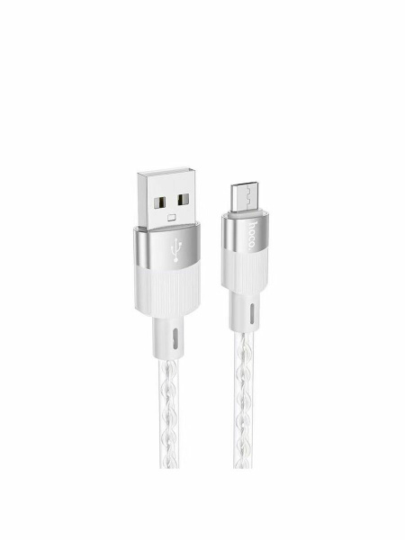 Кабель MicroUSB(m) - USB(m) Hoco X99 1м 3A, прозрачный/серый