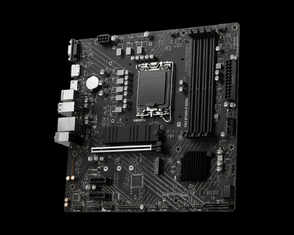 Мат.плата S1700 B760 MSI PRO B760M-P DDR4 (mATX,4DDR4,2M.2,PCI-E16,2PCI-E,VGA,DP,HDMI,PC4800)