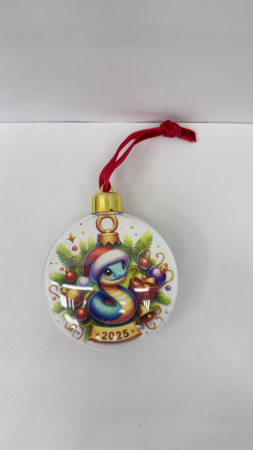 Елочный шар плоский, сувенирный "Красноярск"