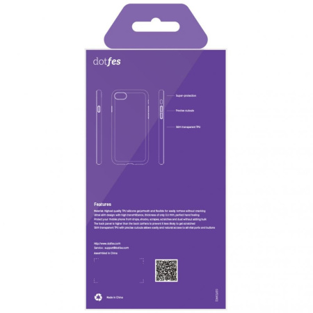 Чехол силиконовый для iPhone 7/8 Plus Dotfes G04 Ultra Slim TPU Case trans-black