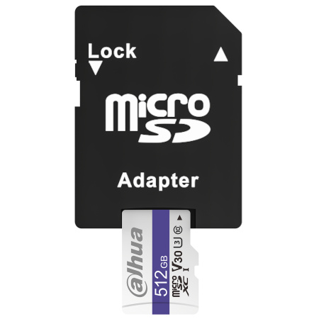 Карта памяти microSDXC 512Gb Dahua UHS-I U3 V30 [DHI-TF-C100A-512GB](SD адаптер)