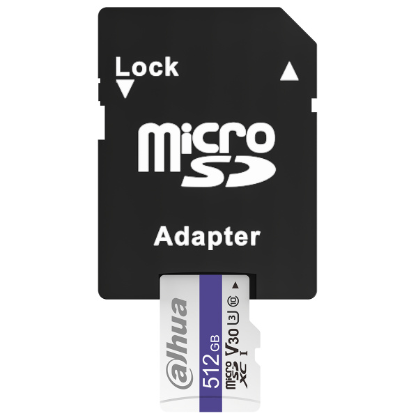Карта памяти microSDXC 512Gb Dahua UHS-I U3 V30 [DHI-TF-C100A-512GB](SD адаптер)