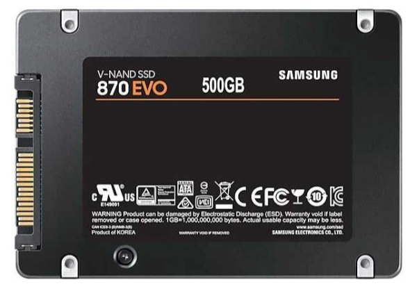 SSD-накопитель 500Гб Samsung 870 EVO [MZ-77E500BW](Samsung MKX,TLC 3D V-NAND,560/530 Мб/с)