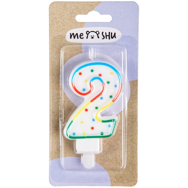 Свеча "Цифра 2" MESHU 8,5см MS_32379