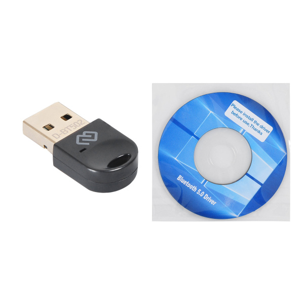 Адаптер Bluetooth USB Digma D-BT502 BT5.0+EDR class 1.5 20м черный