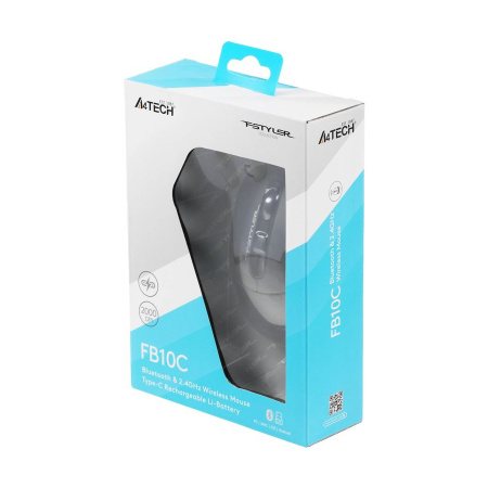 Мышь беспроводная A4Tech Fstyler FB10C оптическая 2000dpi, BT/Radio USB 4but черный