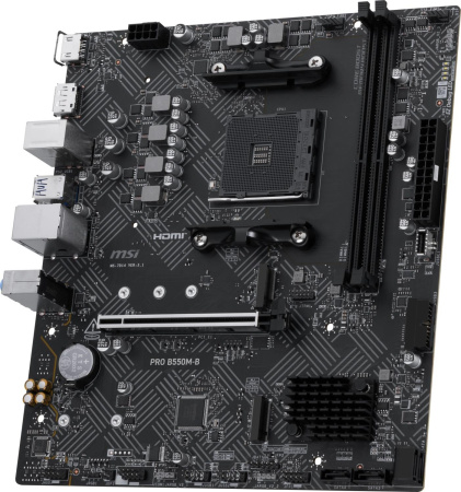 Материнская плата MSI PRO B550M-B Soc-AM4 AMD B550 2xDDR4 mATX AC`97 8ch(7.1) GbLAN RAID+HDMI+DP