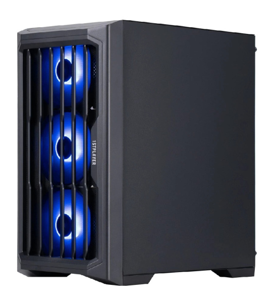 Корпус mATX Б_БП 1STPLAYER BULLET HUNTER H2 ARGB Black (USB3.0,Audio,TG,черный,4х120мм ARGB)[H2-BK-4F7]