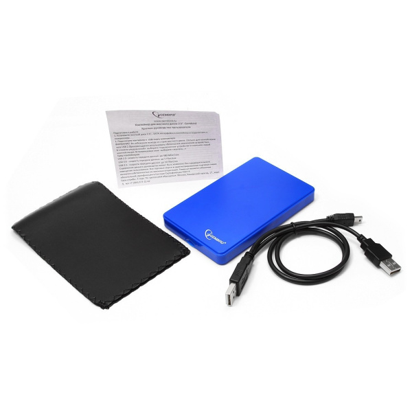 Внешний бокс для HDD 2.5" USB_2.0  Gembird EE2-U2S-40P-B синий,пластик