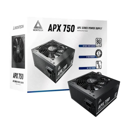 Блок питания 750Вт Montech APX 750W (ATX 2.43,APFC,120мм,4PCI-E,6SATA,80+Standard)[XWYA11-750W]