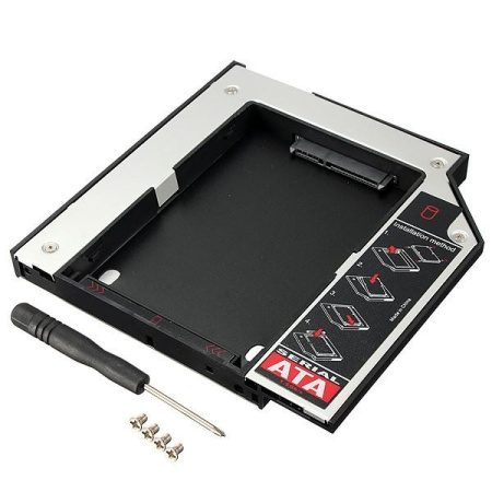 Контейнер для hdd в отсек cd/dvd-rom ноутбука 12,7mm (адаптер sata-sata)