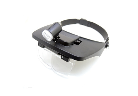 Лупа налобная TK1009L, 1.2x, 1.8x, 2.5x, 3.5x, бинокуляр, комбинирование двух линз, 2Led