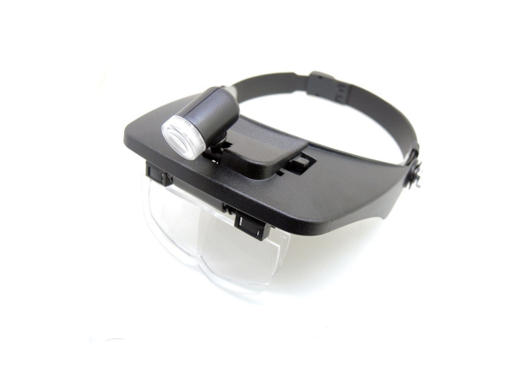 Лупа налобная TK1009L, 1.2x, 1.8x, 2.5x, 3.5x, бинокуляр, комбинирование двух линз, 2Led