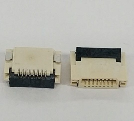 Коннектор FFC/FPC шлейфа шаг 0.5мм,  8пин, фиксатор откидной