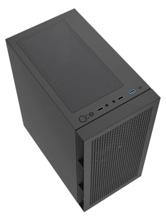 Корпус mATX Б_БП Powercase Mistral SM01 SI (USB3.0,Audio,черный,Mesh,Non Window,2х120мм PWM black fans,CPU Cooler до 160мм, VGA до 300мм) [CMMSM01-F2]