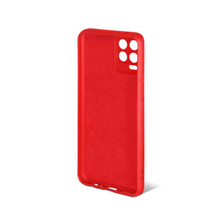 Чехол силиконовый с микрофиброй для Realme 8/8 Pro DF rmOriginal-12 (red)