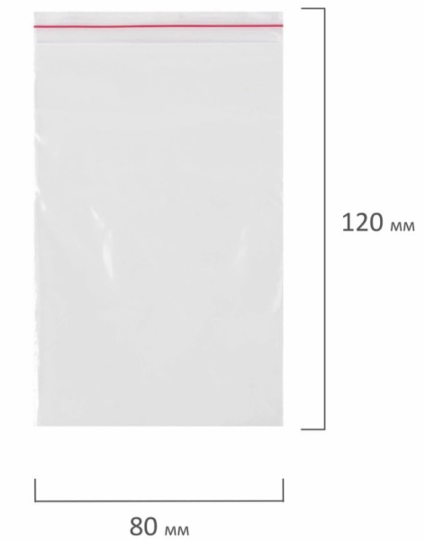 Грипперы Aviora 107-005 пакеты с замком (zip-lock)  80мм*120мм, упак 100 шт