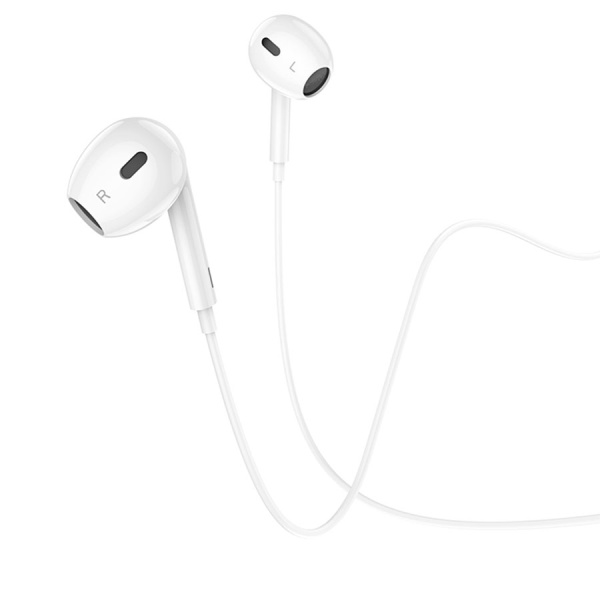 Гарнитура проводная BOROFONE BM30 Max вставные, кабель 1.2м, белый, Lightning разъем