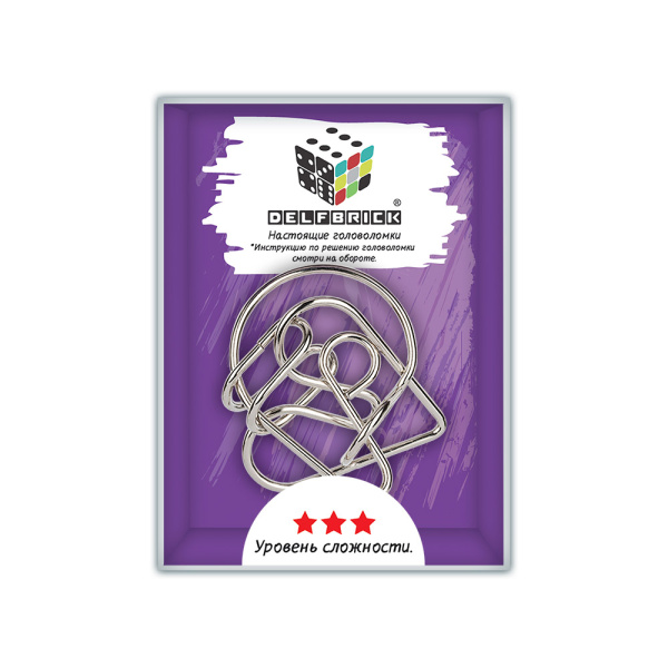 Головоломка металлическая "DELFBRICK" DLM-40 "Сердце" 3 элемент.   1 шт.