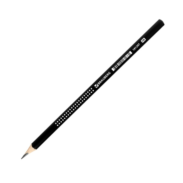 Карандаш ч/гр. BRAUBERG "Black&White" НВ, трехгранный (181297)