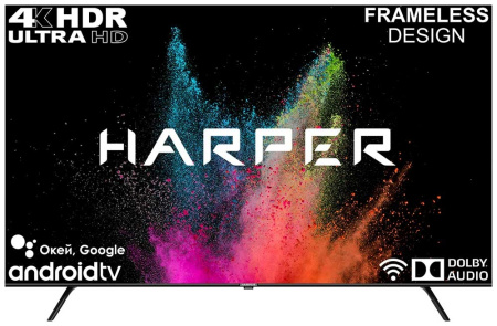 Телевизор 50" Harper 50U770TS 3840x2160/HDMI,USB/DVB-T2,T,C,S,S2/WiFi/SmartTV/-/Черный UHD 4K (Россия)