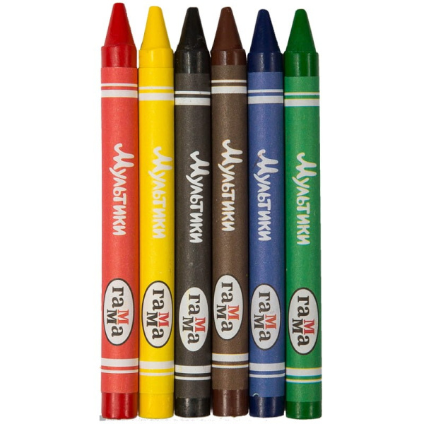 Мелки восковые 06цв. ГАММА "Мультики" 2131018_01_28