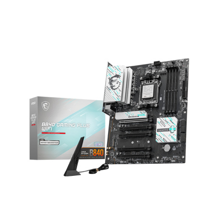 Мат.плата SocAM5 AMD B840 MSI B840 GAMING PLUS WIFI (ATX,4DDR5,2M.2,5PCI-E16,HDMI,PC8000,Wi-Fi 7,BT 5.4)