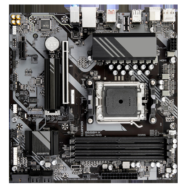 Мат.плата SocAM5 AMD B650 Gigabyte B650M K (mATX,4DDR5,2M.2,PCI-E16,PCI-E,HDMI,DP,PC6400)