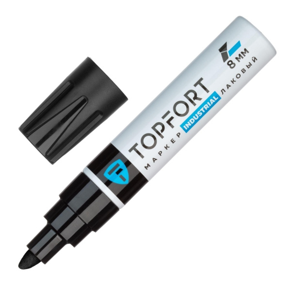 Маркер-краска TOPFORT "Industrial" лаковый, 8мм, черный (1827879)