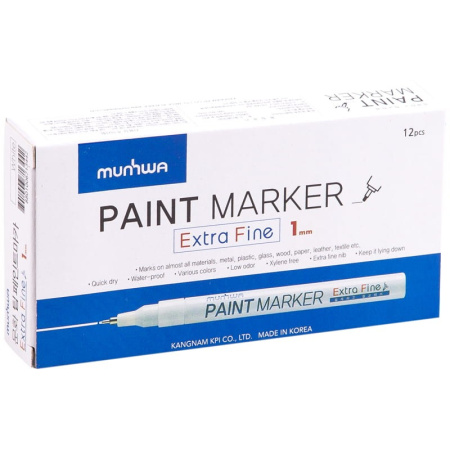 Маркер-краска MunHwa "Extra Fine Paint Marker" 1мм., белый (EFPM-05)